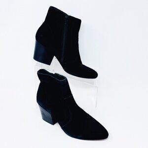 Chelsea & Violet Women Black Suede Leather Side Zip Bootie  Size 7.5